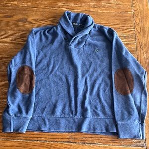 Polo Ralph Lauren Pony Shawl Collar 2 button with Suede Elbows. XL, Blue
